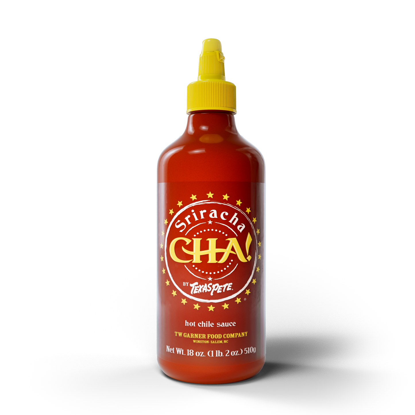 18 oz Bottle of sriracha hot chile CHA sauce by Texas Pete