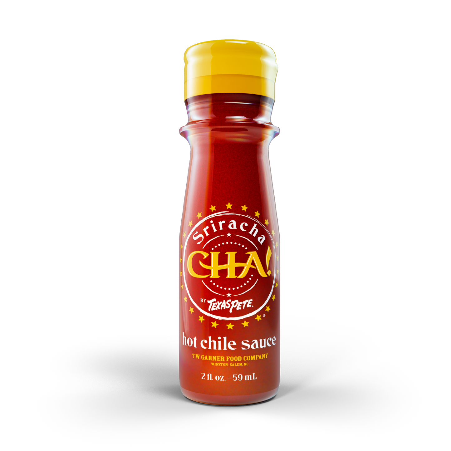 2oz Bottle of Texas Pete Sriracha CHA hot chile sauce