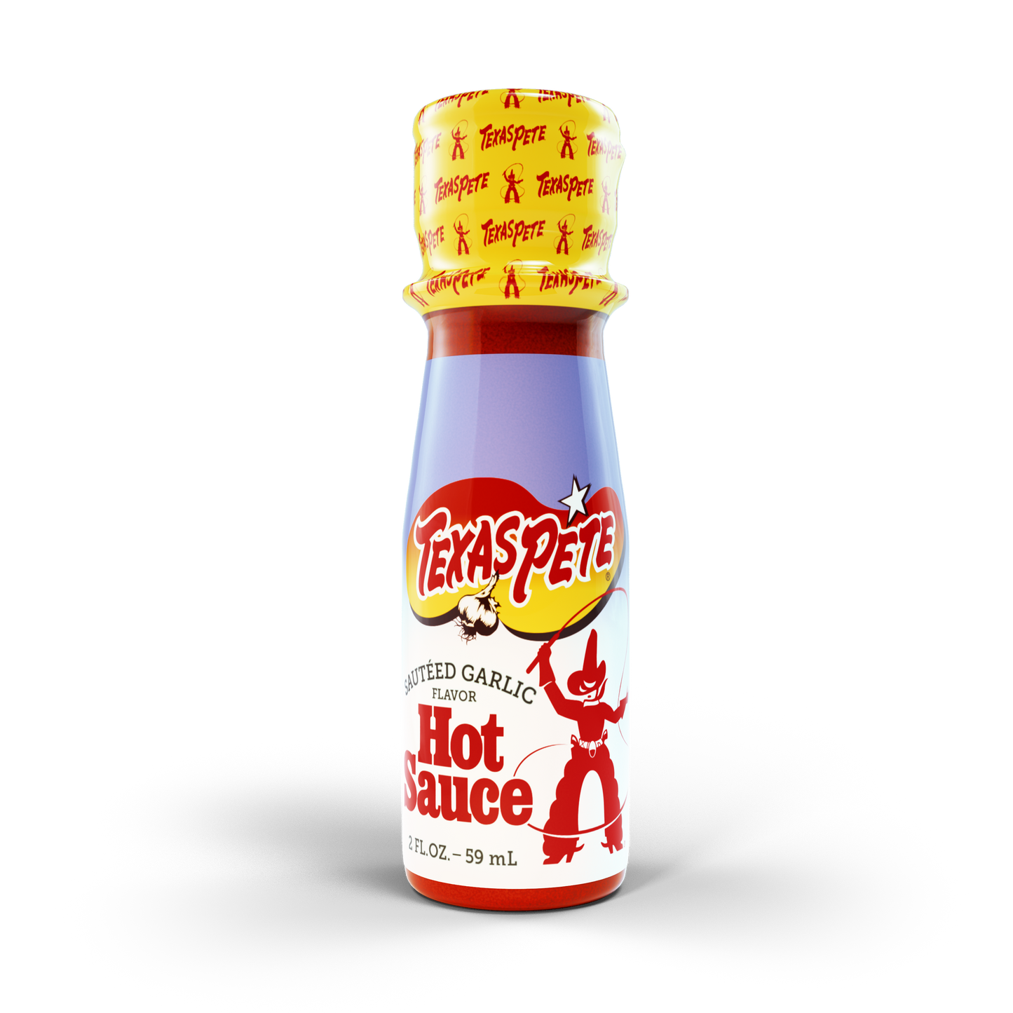 2 oz Texas Pete sauteed garlic hot sauce bottle