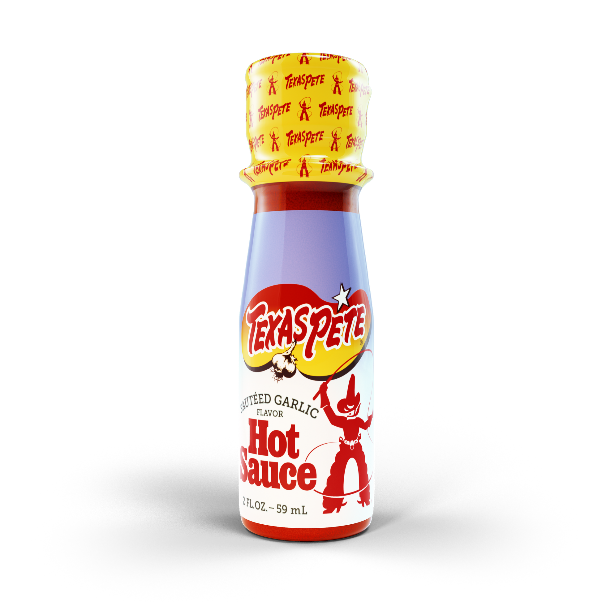 2 oz Texas Pete sauteed garlic hot sauce bottle