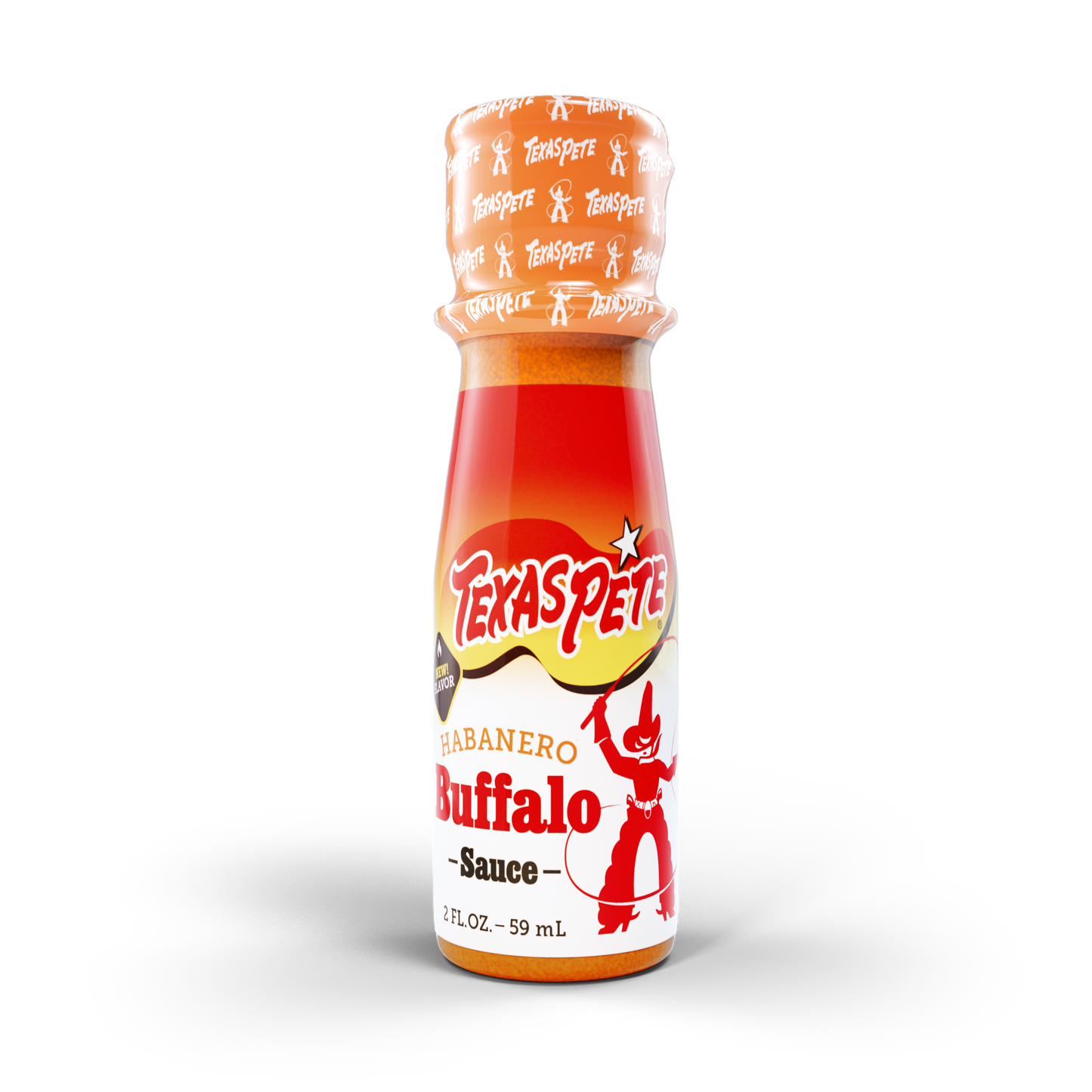 2oz Texas Pete Habanero Buffalo sauce bottle
