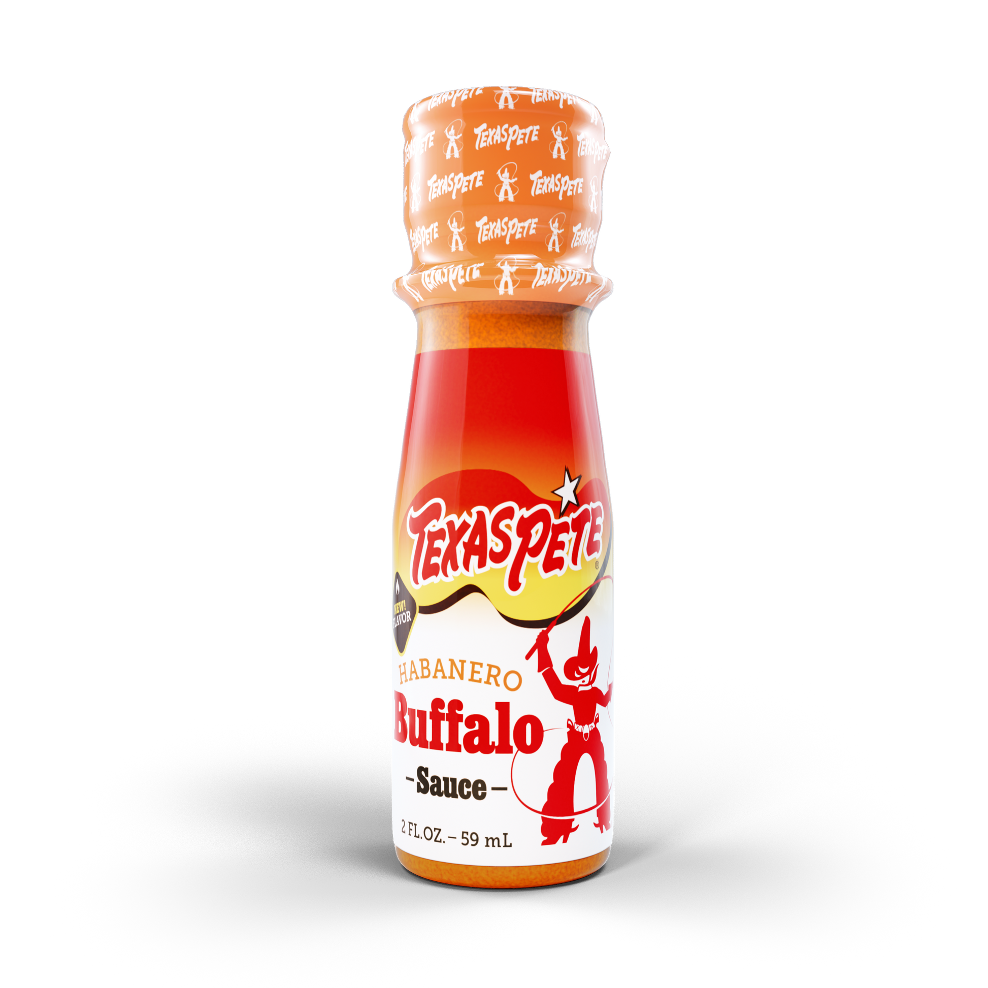 2oz Texas Pete Habanero Buffalo sauce bottle