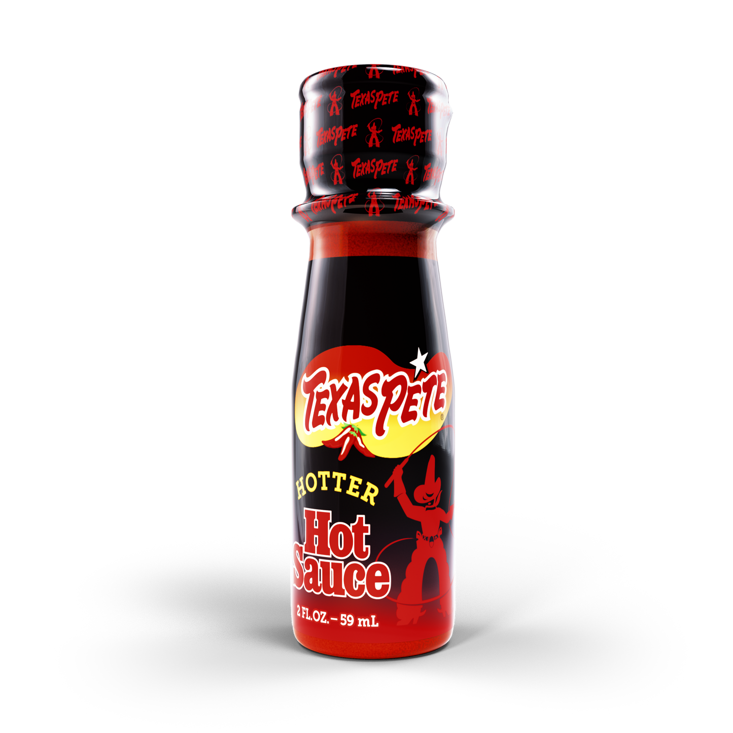 2oz Texas Pete hotter hot sauce bottle