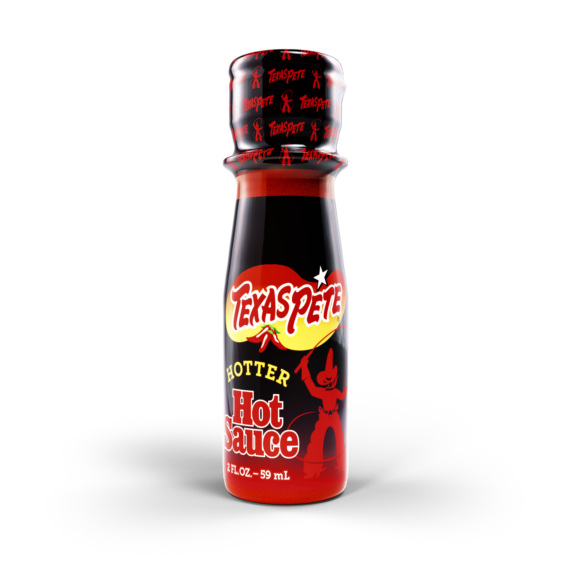 2oz Texas Pete hotter hot sauce bottle