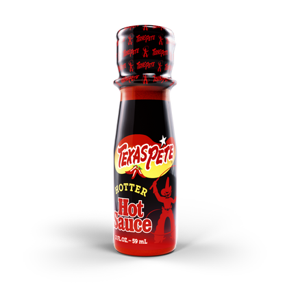 2oz Texas Pete hotter hot sauce bottle