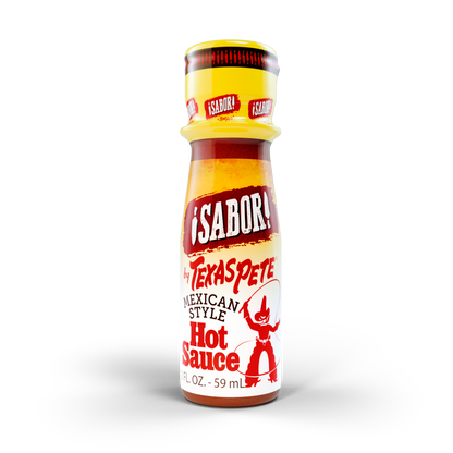 2oz Texas Pete Sabor Mexican hot sauce bottle