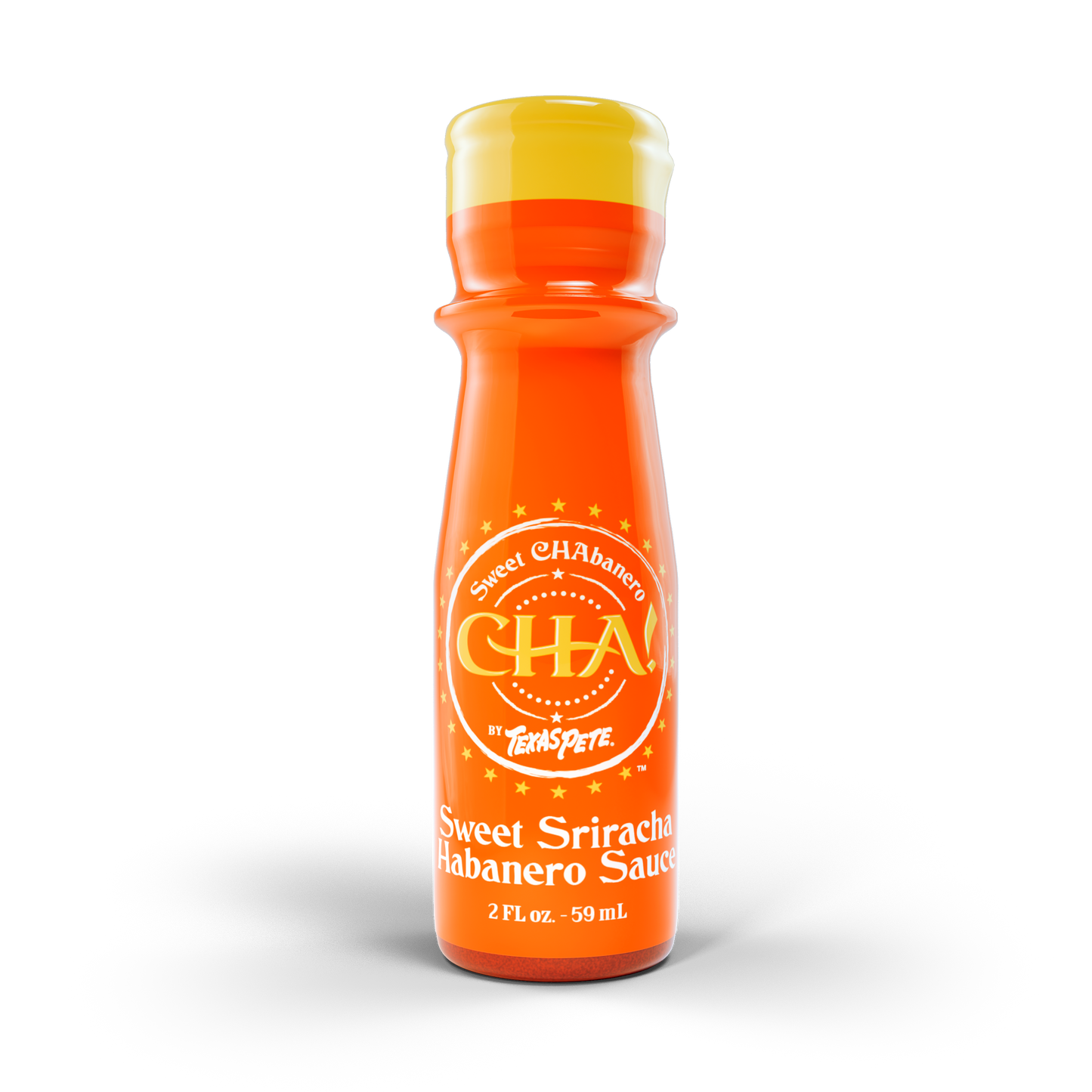 2 oz Bottle of Sweet Sriracha Habanero CHA Sauce by Texas Pete