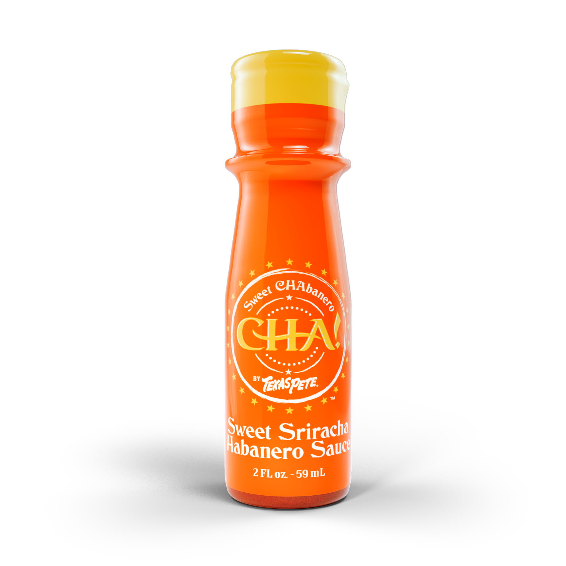 2 oz Bottle of Sweet Sriracha Habanero CHA Sauce by Texas Pete