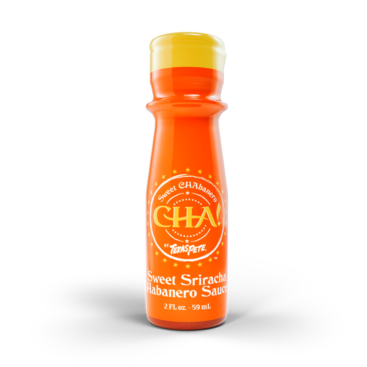 2 oz Bottle of Sweet Sriracha Habanero CHA Sauce by Texas Pete