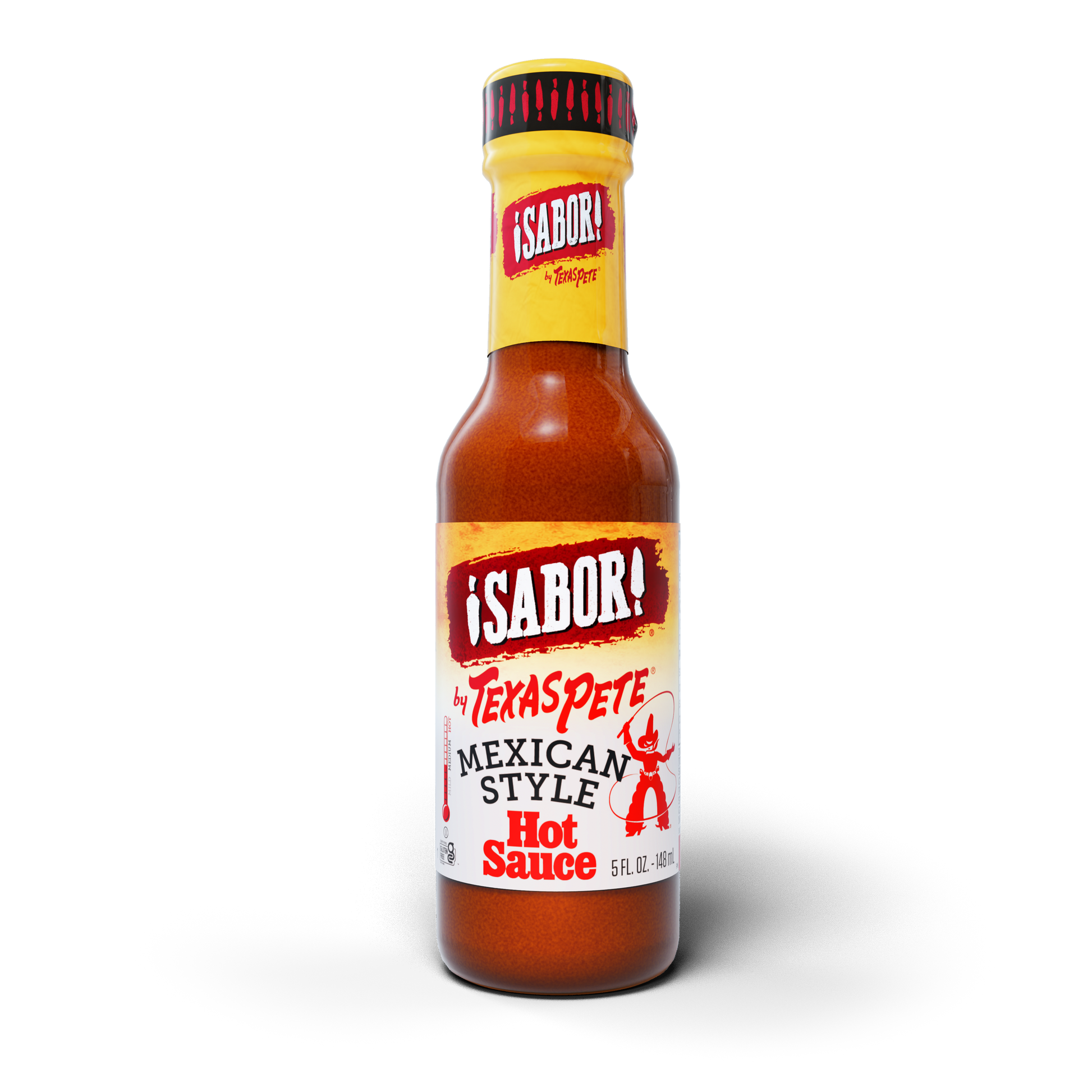 5 oz Texas Pete Sabor Mexican Style hot sauce bottle