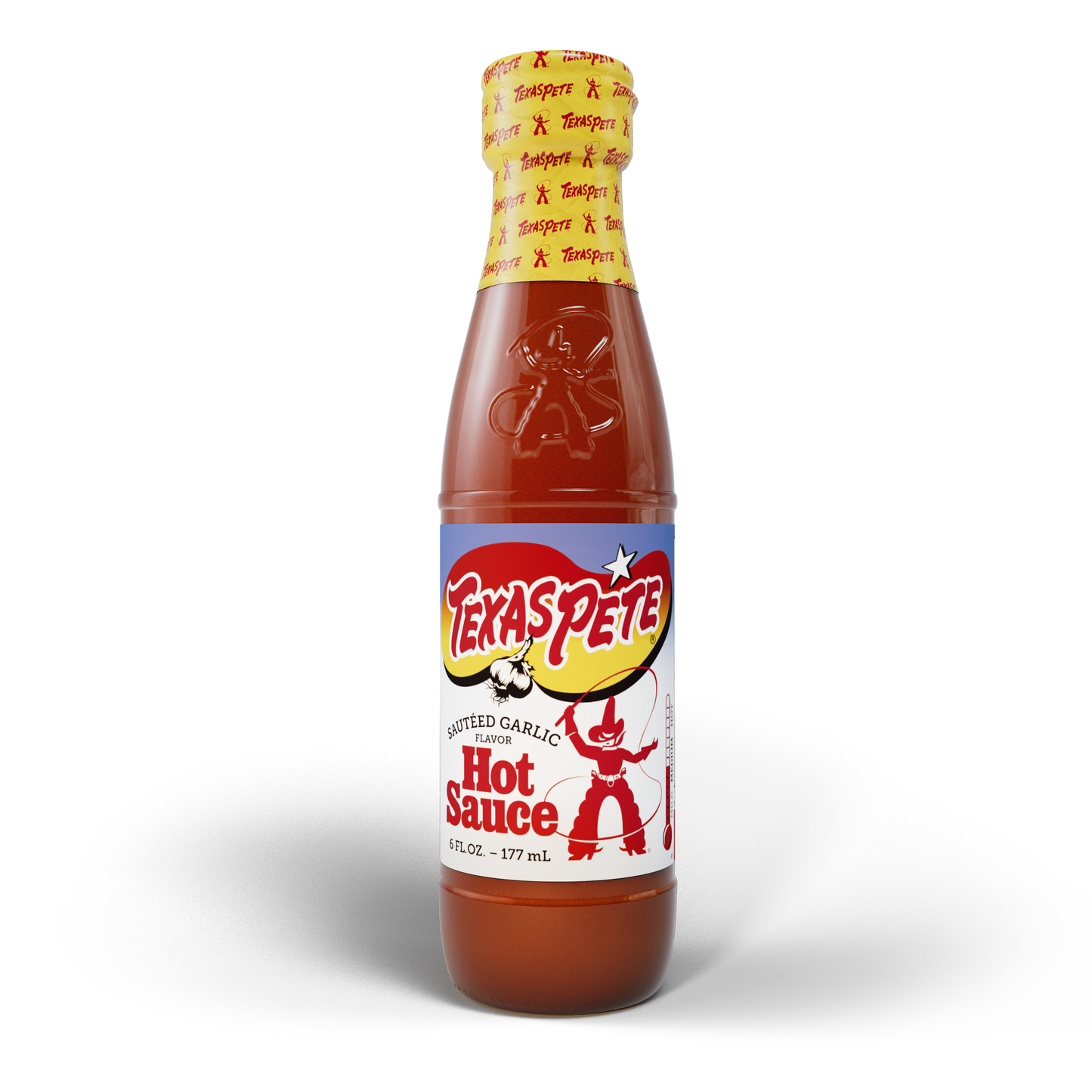 6 oz Bottle of Texas Pete sauteed garlic hot sauce