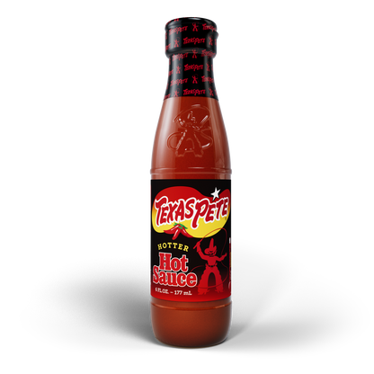 6oz Bottle of Texas Pete hotter hot sauce