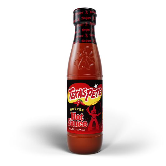 6oz Bottle of Texas Pete hotter hot sauce