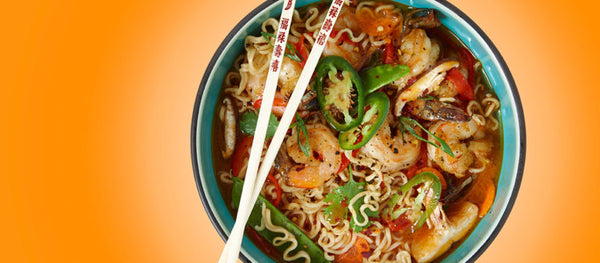 Sizzling CHA! Ramen with Shrimp