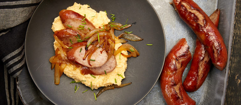 Texas Pete Smoked Sausage and Spicy Cheese Grits