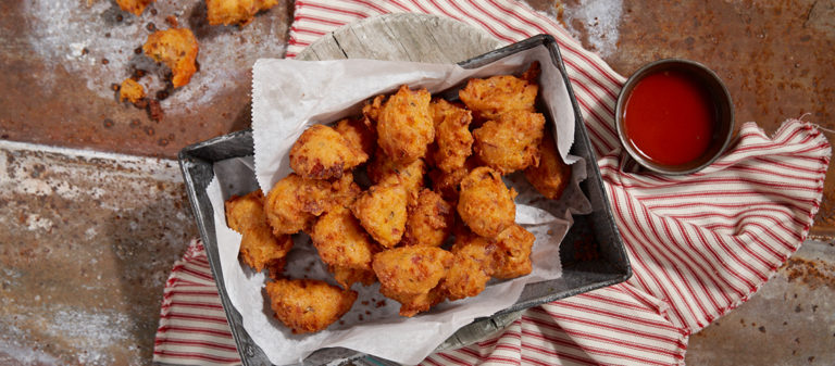 Texas Pete® Hush Puppies with Cheddar Cheese & Bacon