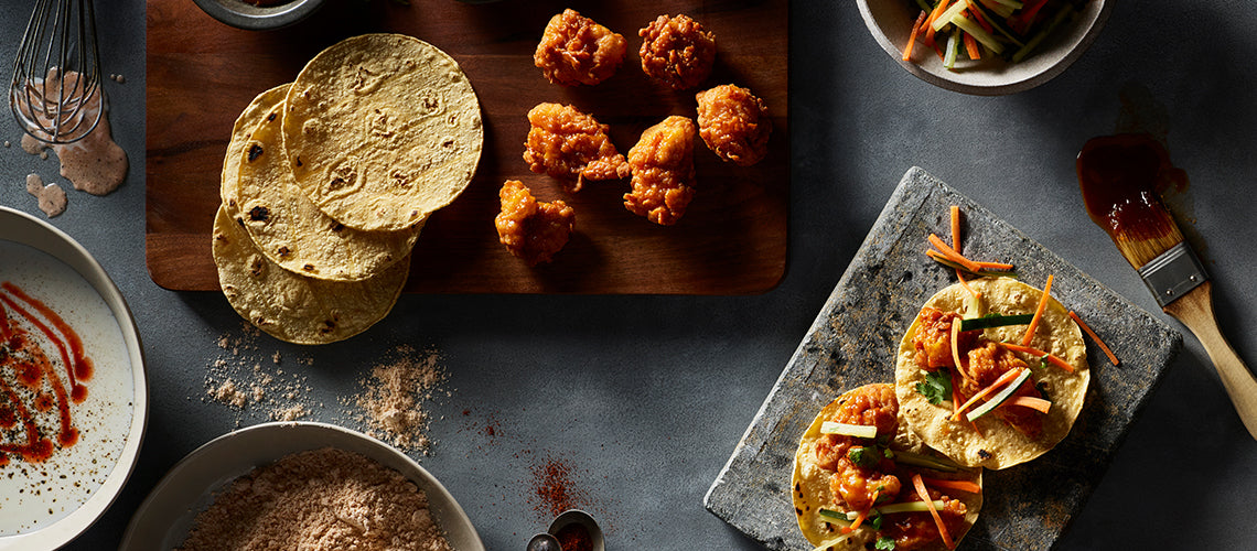 Cha! Maple Glazed Fried Chicken Tacos