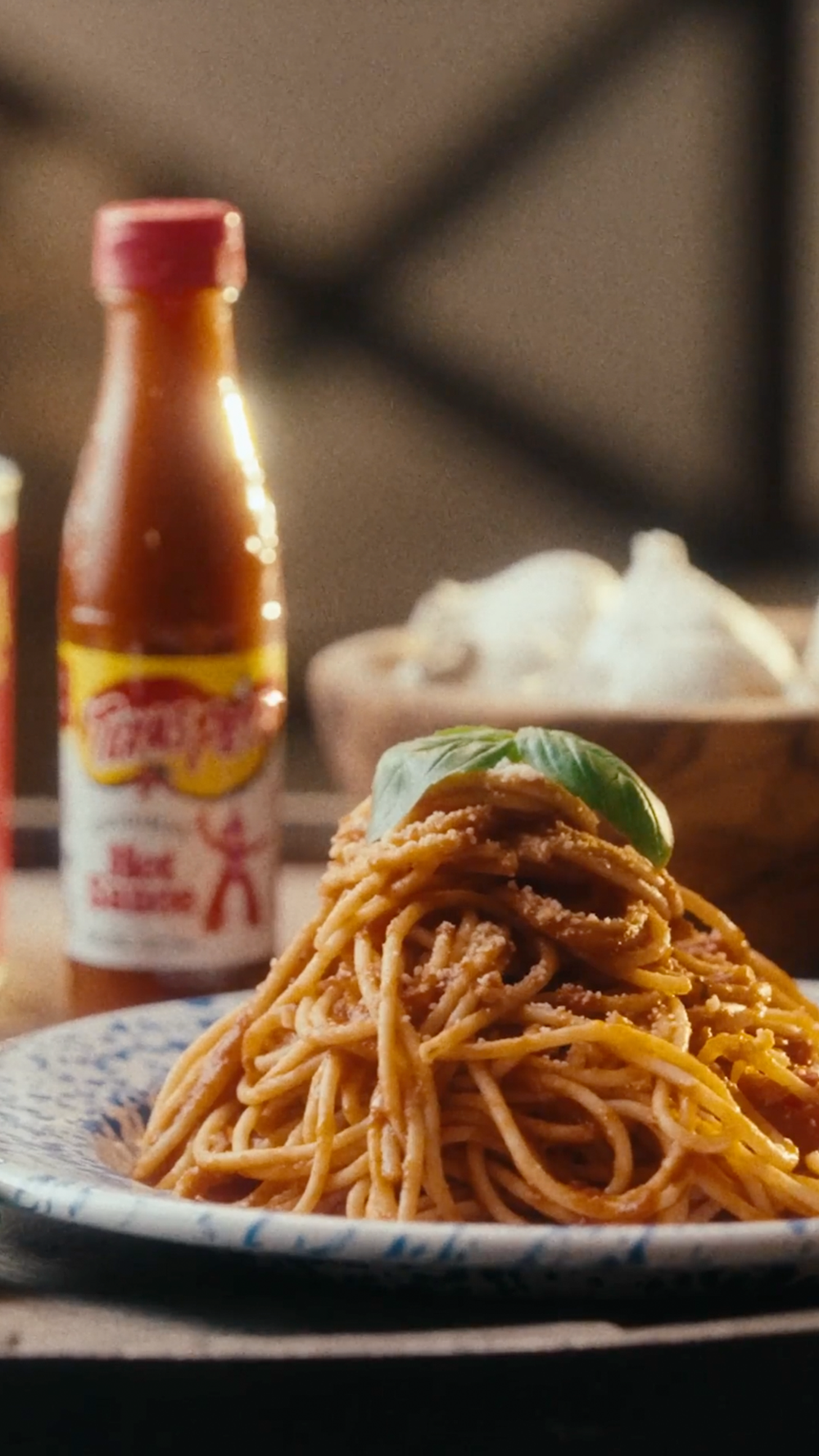 Spaghetti Marinara with Texas Pete® Original Hot Sauce