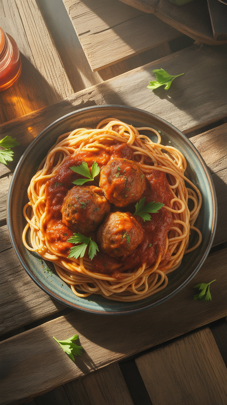 Fiery Spaghetti & Meatballs with Texas Pete® Hotter Hot Sauce